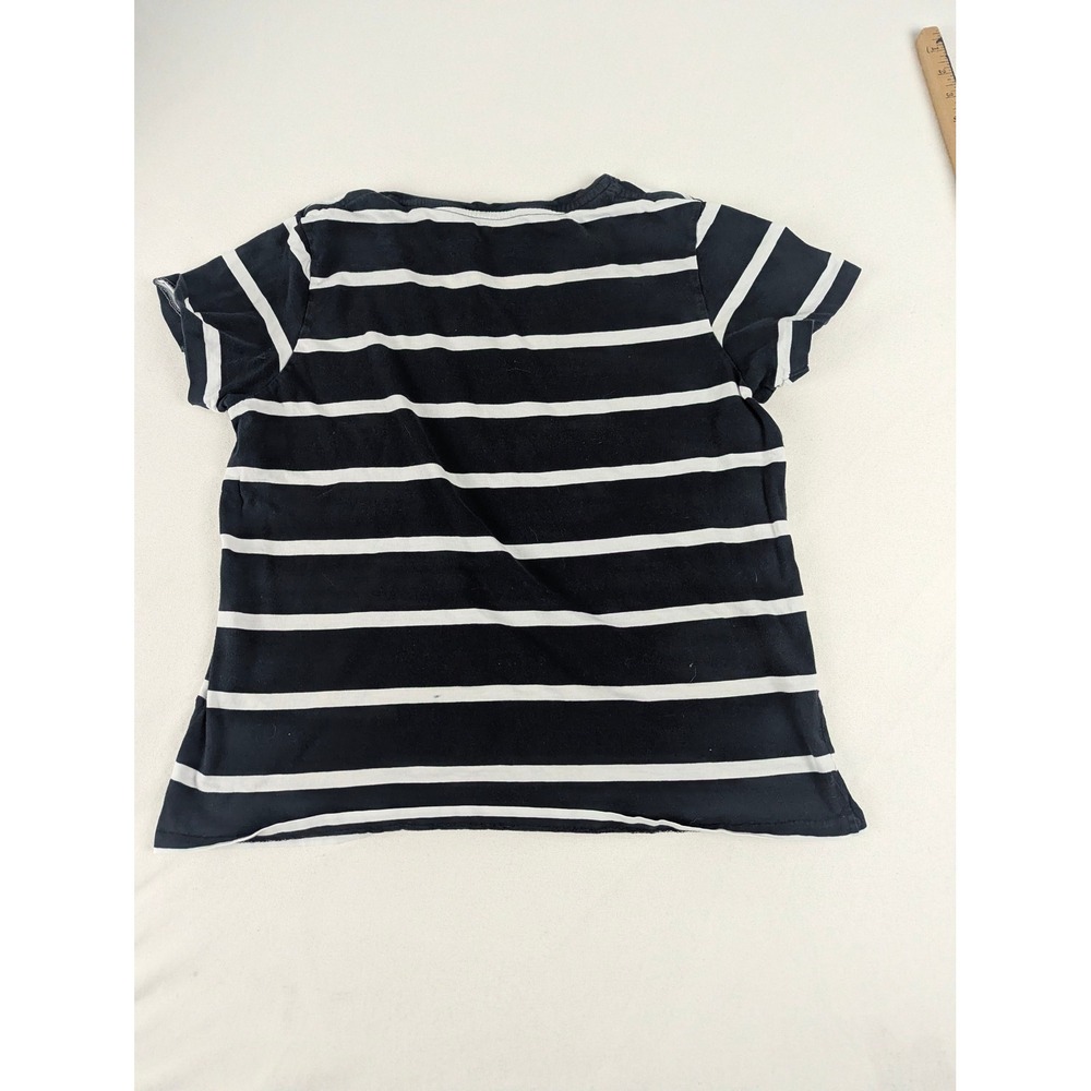Polo Ralph Lauren Womens Navy Blue White Striped V-Neck T-Shirt XL Short Sleeve - Picture 7 of 8